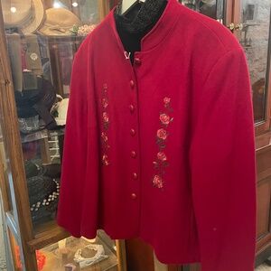 Red Rose Embroidery Jacket